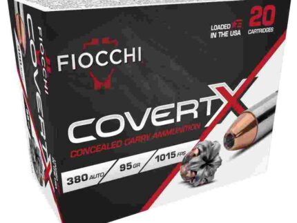 Fiocchi CovertX Handgun Ammunition .380 Auto 95gr JHP 1025 fps 20/ct