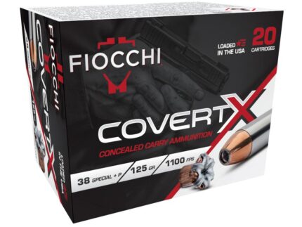 Fiocchi CovertX Handgun Ammunition .38 Spl(+P) 125gr JHP 1100 fps 20/ct