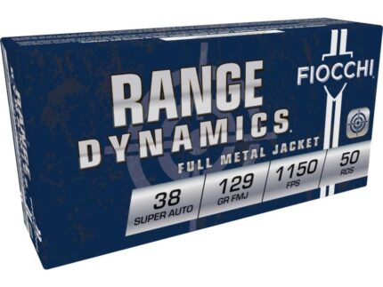 Fiocchi Pistol Shooting Dynamics Handgun Ammunition .38 Super (+P) 129 gr FMJ 50/Box