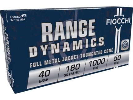 Fiocchi Pistol Shooting Dynamics Handgun Ammunition .40 S&W 180 gr FMJ-FN 1000 fps 50/box