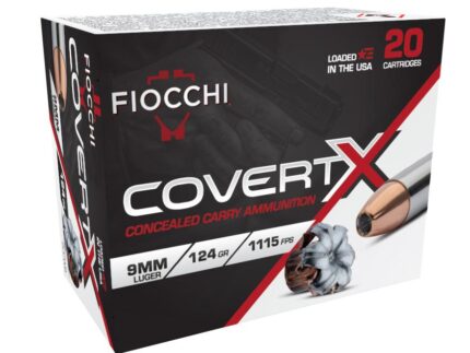 Fiocchi CovertX Handgun Ammunition 9mm Luger 124gr JHP 1115 fps 20/ct