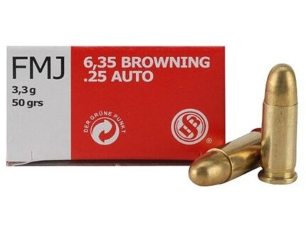 Sellier & Bellot Pistol & Revolver Ammo .25 Auto 50 gr FMJ 50/Box