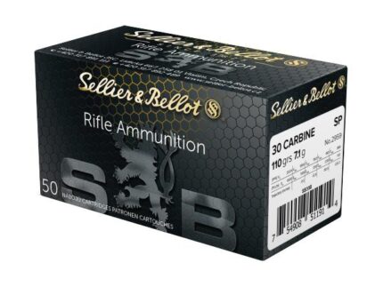 Sellier & Bellot Rifle Ammunition .30 Carbine 110 gr FMJ 1990 fps - 50/box