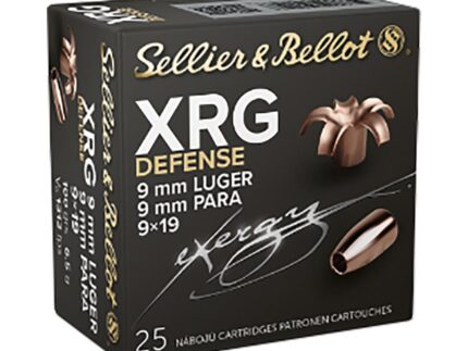 Sellier & Bellot XRG Defense Handgun Ammunition 9mm 100gr HP 1312 fps 25/rd