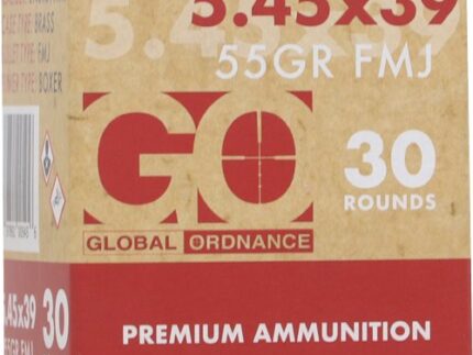 GO 5.45x39 55 GR FMJ BRASS - 30 RD BOX 45 BOXES/CASE