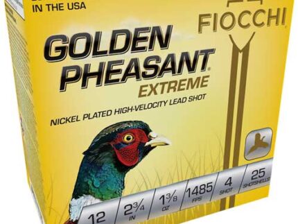 FIOCCHI GOLDEN PHEASANT 12GA - 2.75" 1-3/8OZ #4 25RD 10BX/CS