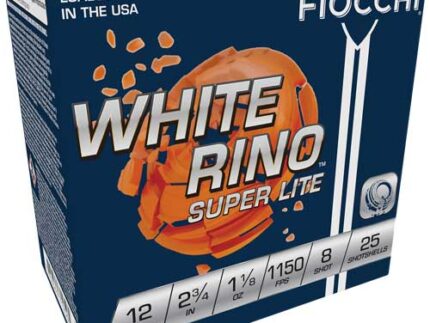 FIOCCHI WHITE RINO 12GA 2.75" - 1-1/8OZ #8 1150FPS 250RD CASE