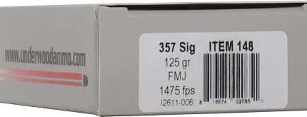 UNDERWOOD 357 SIG 125GR FMJ FN - 50RD 10BX/CS