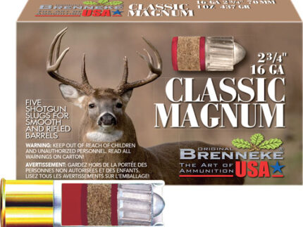 BRENNEKE USA CLASSIC MAH 16GA - 2.75" 1OZ SLUG 5RD 50BX/CS