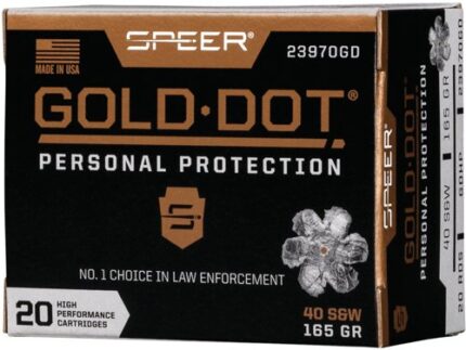 SPEER GOLD DOT 40 SW 165GR - GDHP 20RD 10BX/CS