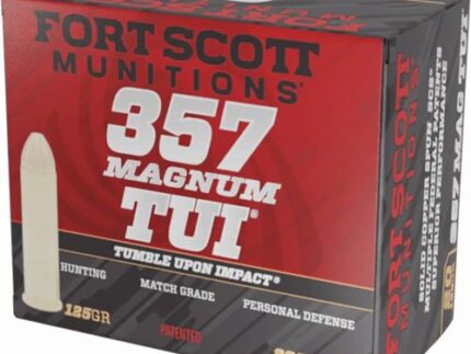 FORT SCOTT 357 MAG 125GR TUI - SOLID COPPER 20RD 25BX/CS