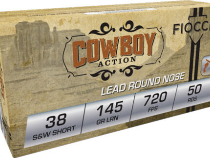 FIOCCHI 38 S&W SHORT 145GR - LEAD-RN 50RD 20BX/CS