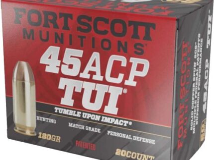 FORT SCOTT 45ACP 180GR TUI - SOLID COPPER 20RD 25BX/CS