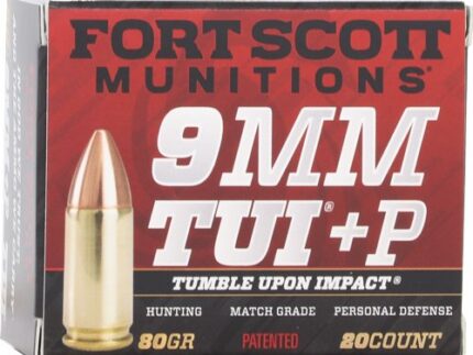 FORT SCOTT 9MM LUGER +P 80GR - TUI SOLID COPPER 20RD 25BX/CS