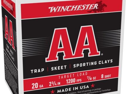 WINCHESTER AA 20GA 2.75" 7/8OZ - #8 1200FPS 250RD CASE LOT