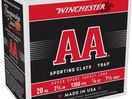 WINCHESTER AA 20GA 2.75" 7/8OZ - #7.5 1300FPS 250RD CASE LOT