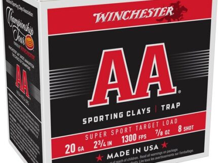 WINCHESTER AA 20GA 2.75" 7/8OZ - #8 1300FPS 250RD CASE LOT
