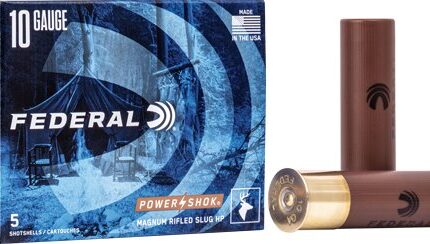 FEDERAL POWER SHOK 10GA 3.5" - 1.75OZ RIFLED SLUG 5RD 50BX/CS