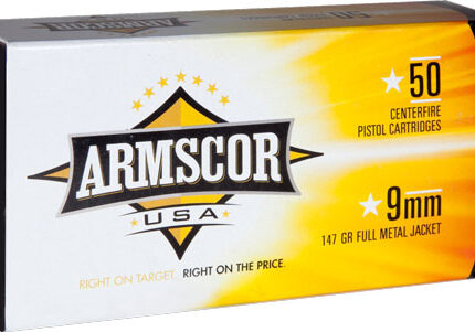ARMSCOR 9MM LUGER 147GR FMJ - 50RD 20BX/CS SUBSONIC