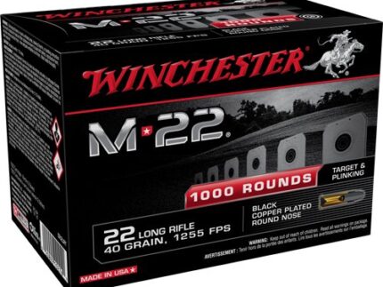 WINCHESTER M-22 22LR 40GR - LEAD-RN 1255FPS 1000RD 2BX/CS