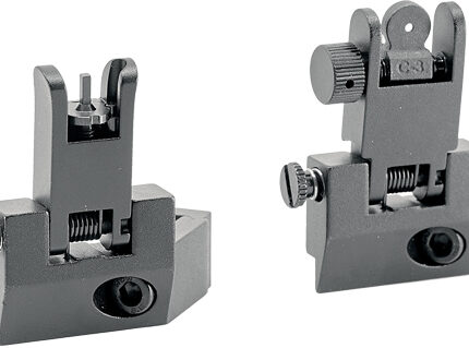 JE FLIP UP FRONT/REAR SIGHT - 45 DEGREE OFFSET ALUMINUM BLK