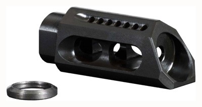 YHM SLANT MUZZLE BRAKE/COMP - 5.56MM FOR 1/2X28 THREADS