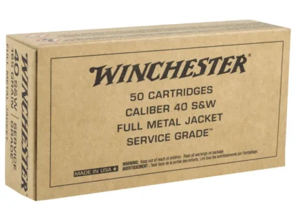 WINCHESTER SERVICE GRADE 40SW 165G FMJ 50RD BX 500RD CASE