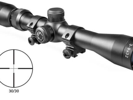 Barska Plinker-22 Rifle Scope with 3/8" Rings - 3-9x32mm 30/30 Reticle 36-13' FOV 3.5" ER Matte