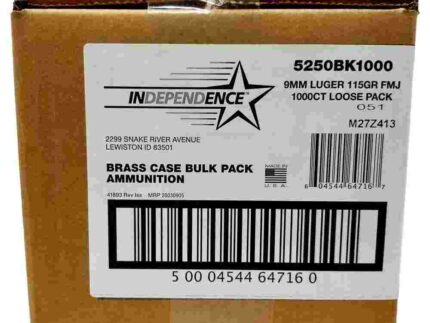 CCI Independence Handgun Ammunition 9mm Luger 115 gr FMJ 1145 fps 1000/ct (Loose Pack)