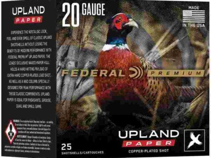 Federal Premium Upland Paper Shotshells 20ga 2-3/4" 1oz 1250 fps #4 25/ct