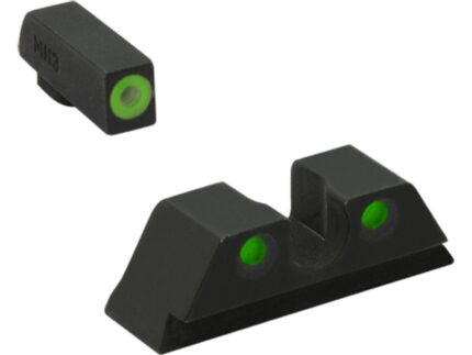 Meprolight ML41766 Hyper-Bright Green Ring Front/Green Rear Sights for S&W M&P Fullsize Compact Subcompact (Not Shield Models)