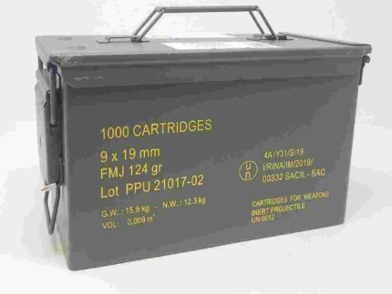 PPU Rangemaster Ammunition 9mm Luger 124gr FMJ 1263 fps 1000/ct (Metal Can)