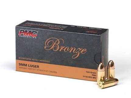 PMC Bronze Handgun Ammunition 9mm Luger 124 gr FMJ 1110 fps 50/ct