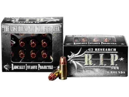 G2 Research R.I.P. Handgun Ammunition 9mm Luger 92 gr HP 1265 fps 20/box
