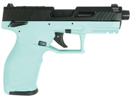 Taurus 2TX22 Handgun .22 LR 16(1)&22(1)rd Magazines 4.6" Threaded Barrel Black Slide/Cyan Frame