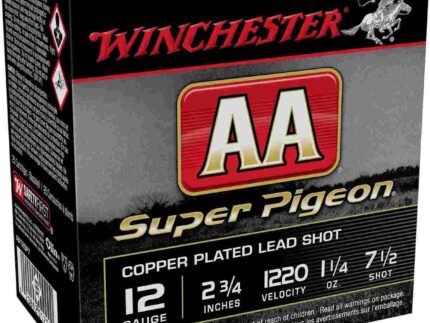 Winchester AA Super Pigeon Shotshells 12 ga 2-3/4" 1-1/4 oz 1220 fps #7.5 25/ct