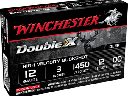 Winchester Double X High-Velocity Buckshot Shotshells 12 ga 3" 12 plts #00 1450 fps 5/ct