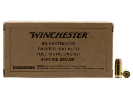 Winchester Service Grade Ammunition 380 Auto 95 gr. FMJ 955 fps 50/ct