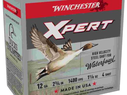 Winchester Xpert High-Velocity Steel Shotshells 12 ga 2-3/4" 1-1/8 oz 1400 fps #4 25/ct