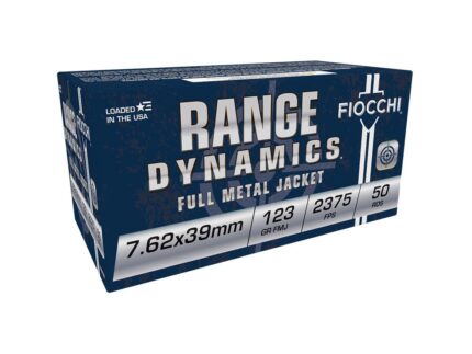 Fiocchi Range Dynamics Centerfire Rifle Ammunition 7.62x39mm 123 gr FMJ 2375 fps 50/ct