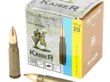 Century Arms AM8313 Kaiser Rifle Ammunition 7.62x39 123gr FMJ 20/ct