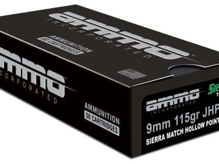 Ammo Inc Signature Match 9mm Luger Handgun Ammo - 115 Grain | Sierra Match HP | 50rd Box