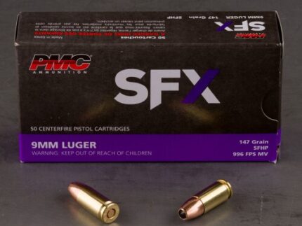 PMC SFX 9mm Luger Handgun Ammo - 147 Grain | SFHP | 50rd Box