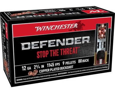 DEFENDER 12 GAUGE 2-3/4'' 9 PELLETS #00 BUCKSHOT 100/BOX