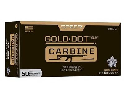 9MM LUGER 135GR GOLD DOT G2 HOLLOW POINT 50/BOX