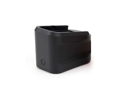 ALUMINUM EXTENDED MAG PLATE FOR GLOCK G19 (9MM) IN BLACK
