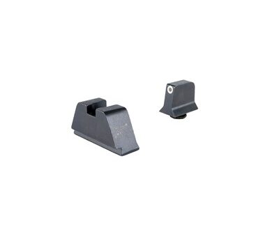 SUPPRESSOR/OPTIC HEIGHT SIGHT SET WHITE/BLACK STD GLOCKS