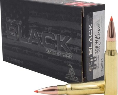 BLACK 308 WIN 168GR A-MAX POLYMER TIP BOAT TAIL 20/BOX