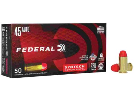 Federal American Eagle Syntech Handgun Ammunition .45 ACP 220 gr TSJ 795 fps 50/ct
