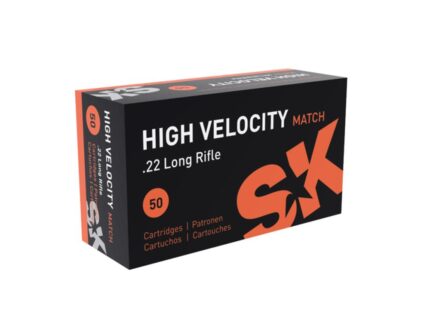 SK High Velocity Match Rimfire Ammunition .22 LR 40gr 1263 fps 50/ct